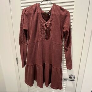 Free People Burgundy Mini Dress